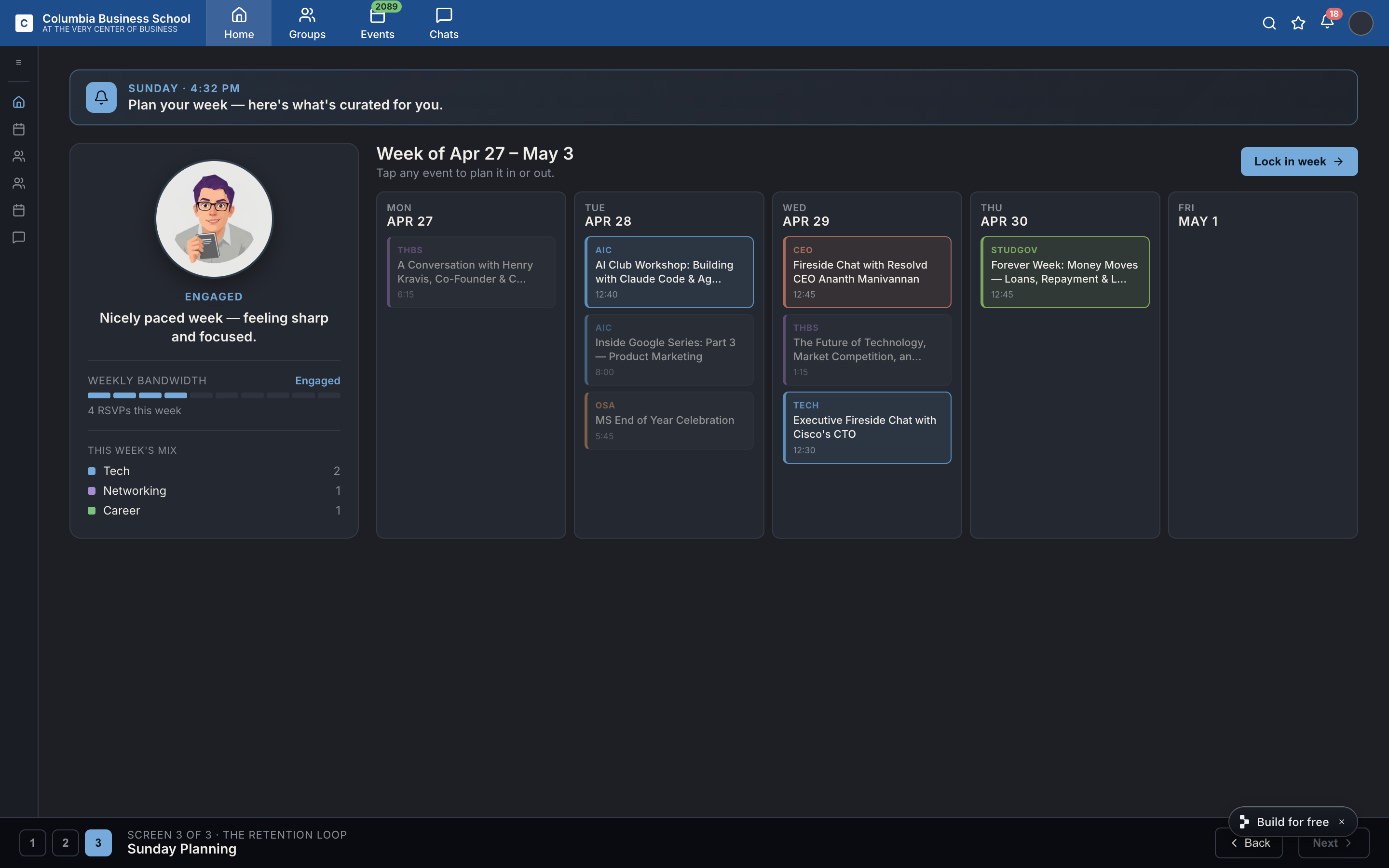 Screenshot of the Campus Group web app.